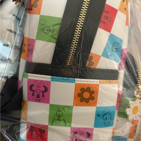 Loungefly Disney Colorful Checkered Backpack - Picture 4 of 5